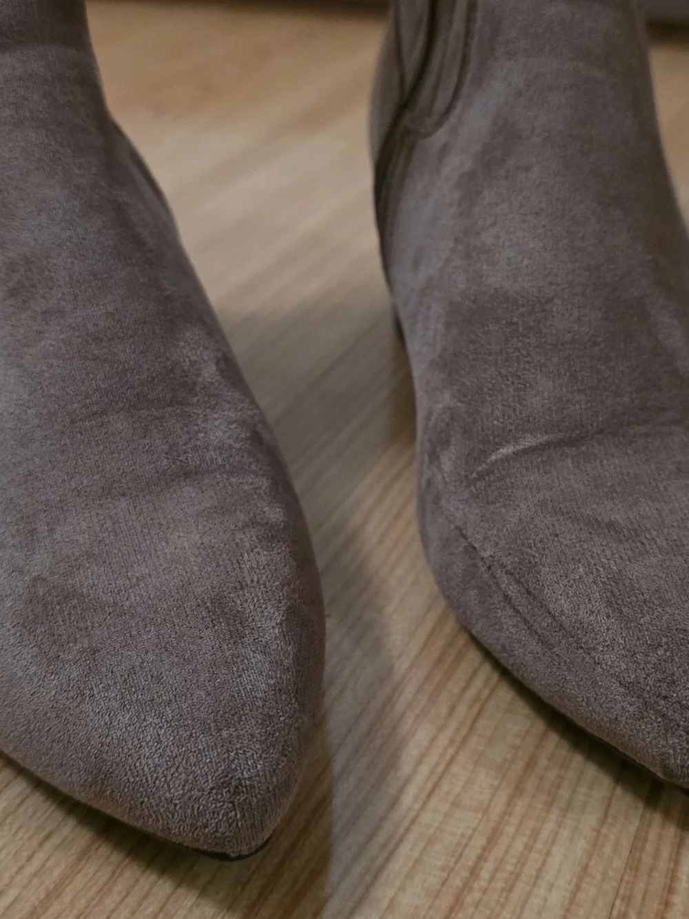 Over-the-Knee Suede Block Heel Boots - Brown
